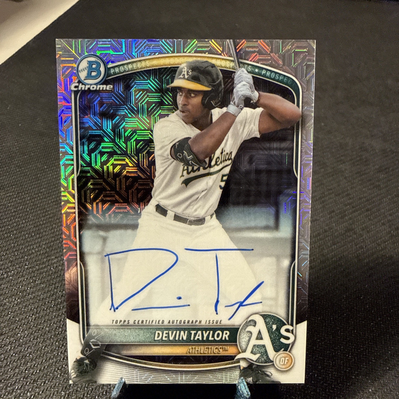 2025 Bowman Draft Mega Box Chrome Auto Devin Taylor #BMA-DT (RC) Mojo Refractor