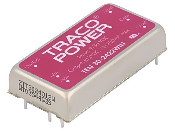 Ten 30-2422WIN Wandler: Dc/Dc 30W Ueing: 9-36VDC Uausg: 12VDC Uausg2: -12VDC Tra-image