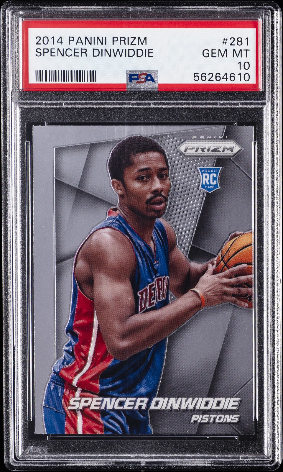 2014 PANINI PRIZM #281 SPENCER DINWIDDIE ROOKIE RC PSA 10