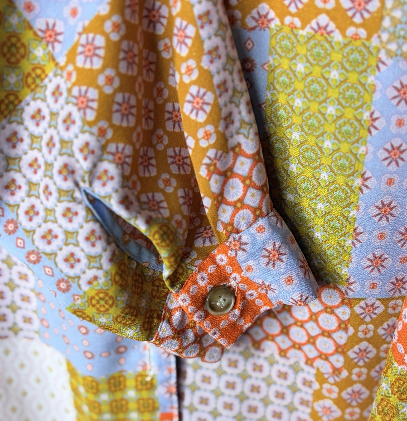 Willow + Root Boho Patchwork Button Blouse Women … - image 4