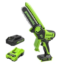 Greenworks 24V 6 Inch Brushless Mini Chainsaw Cordless Pruning Saw with Battery
