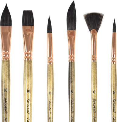 Sable Watercolor Brushes - 6pcs Professional Paint Brushes for Artist Round Tip,