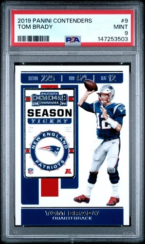 147253503 Tom Brady 2019 Panini Contenders #9 Season Ticket PSA 9