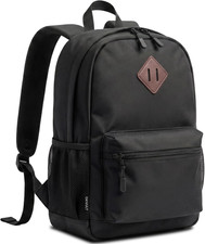 Black Backpack for Women Men, Casual School Backpack Teen Boys and Girls,15.6 In