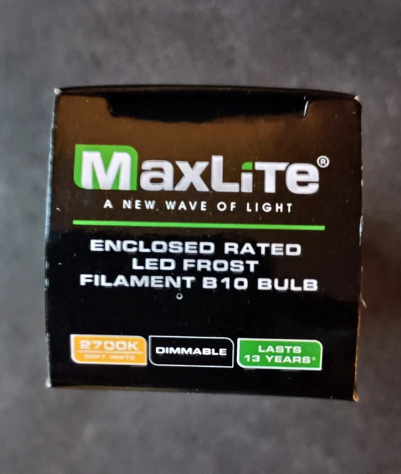 MAXLITE FROSTED 3.5W/40W LED B10 DIMMABLE BULBS SOFT WHITE 2700k. Box of 100. - Image 2 of 4