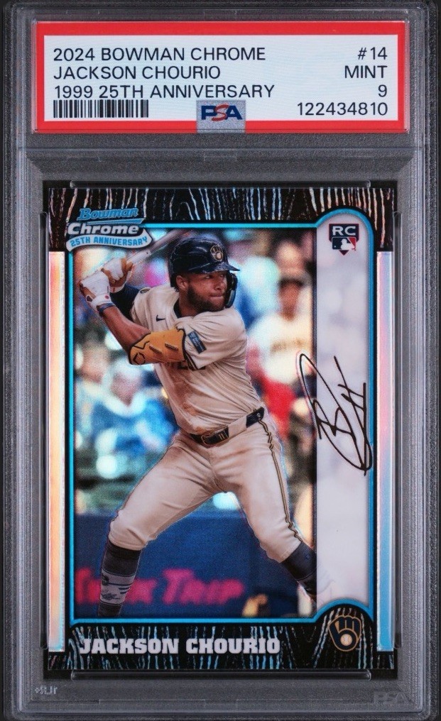 2024 Bowman Chrome 25th Anniversary #BC25-14 Jackson Chourio RC PSA 9 Mint