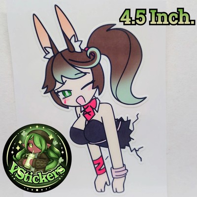 [OC][4.5 Inch] Marisa Bunnysuit Stuck in Wall - Water-Resistant Vinyl Sticker!