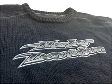 Early 2000s Black Embroidery Harley Davidson Sweater Size XL Flawless