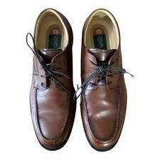 CHAPS Men's Leather  Toe Lace Up Oxford Dress Shoes 9 M Cognac Brown 26852