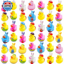 36 Pcs Easter Rubber Ducks, Bunny Duckies, 2.16" Mini Bath Toys, Baby Shower
