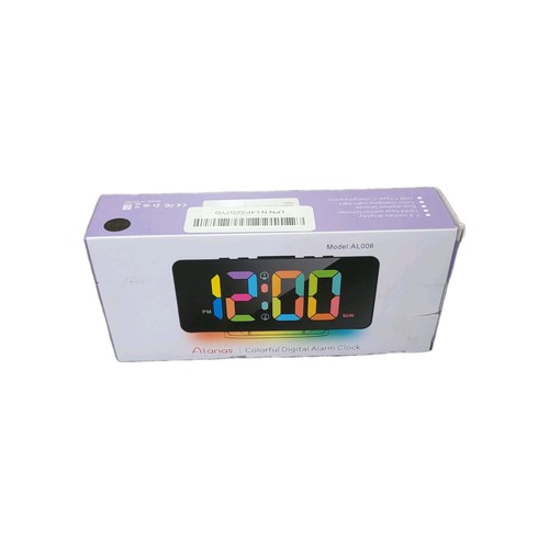 Colorful Digital Alarm Clock Dual Alarms, Color Changing Night Light, USB Type C - Picture 2 of 12