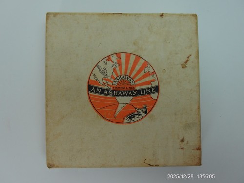 Vintage Ashaway Fishing Line Spool, Box & Instructions for Blk Silk Casting Line