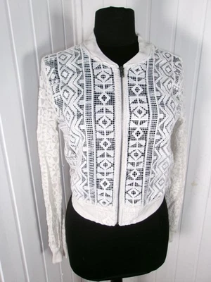 Pull zip gilet court beige devant dentelle HOLLISTER S 36/38 - Photo 1/4