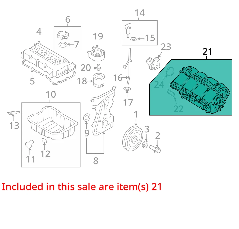 Fits 2011 - 2015 KIA OPTIMA 2.4L Engine Intake Manifold 283102G700 OEM - Image 4 of 4