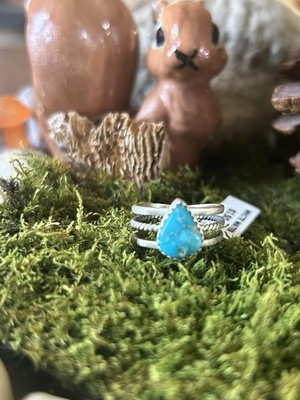 925 Sterling Weißwasser Türkis Ring