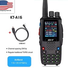 QYT KT-A16 Air Band Transmitter 6W VOX Portable Walkie Talkie With USB Cable