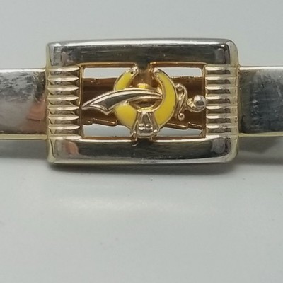 Vintage Masonic Shriners Symbol Tie Bar Clip Enamel Anson Scimitar Crescent