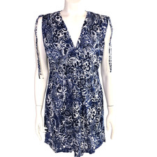 Lauren Ralph Lauren Medium A-Line Mini Dress Beach Cover Up Lightweight Blue