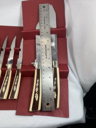 Vintage Edelstahl Steakmesser Besteck Set Sheffield Schatztruhe Set 14 - Bild 13 von 16