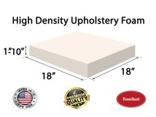 FoamRush 18" x 18" High Density Upholstery Foam Cushion Made in USA