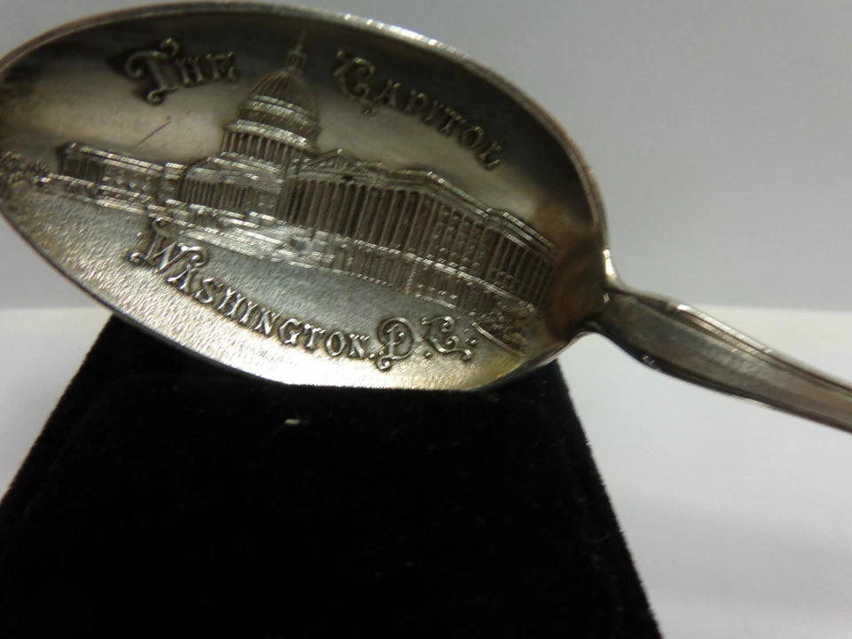 Cuchara de recuerdo esterlina Washington DC Capitol + 7bldgs talla 6 pulgadas peso 24,2 gramos  Foto 4 de 4