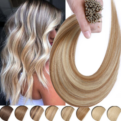 NANO RING BEANS 150G Remy Human Hair Extensions Thick Full Head Loop Tip BALAYAG