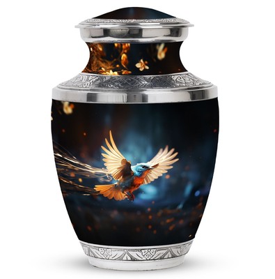Revolutionary Red Sparrow Flying Cremation Urn | Keepsake Urn