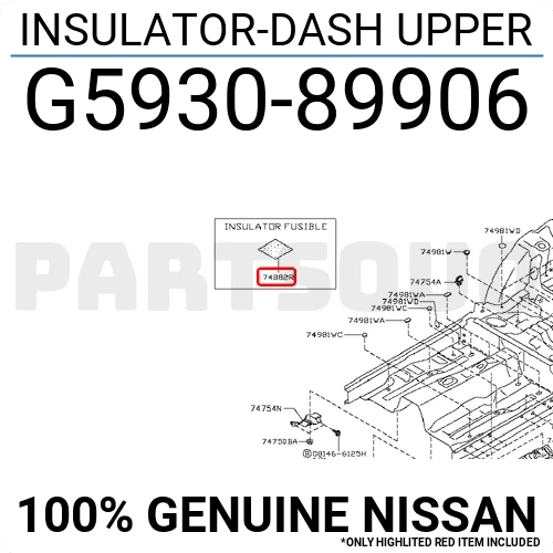 G593089906 Genuine Nissan INSULATOR-DASH UPPER G5930-89906 | eBay
