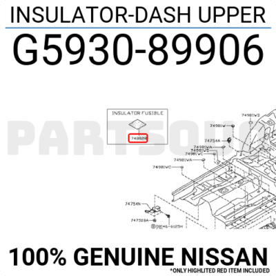 G593089906 Genuine Nissan INSULATOR-DASH UPPER G5930-89906 | eBay 