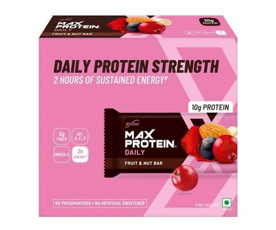 RiteBite Max Protein Daily Fruit & Nut 10g Protein Bars [Pack of 6] Protein Blen