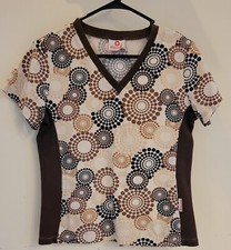 White Cross Scrub Top, Women  s Small With Stretchy Sides