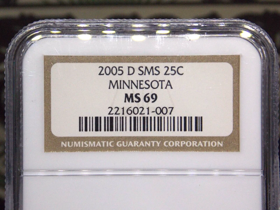 2005 "D" State *MINNESOTA* Washington SMS Quarter 25c NGC MS69 #007 GEM BU ECC&C - Image 4 of 4