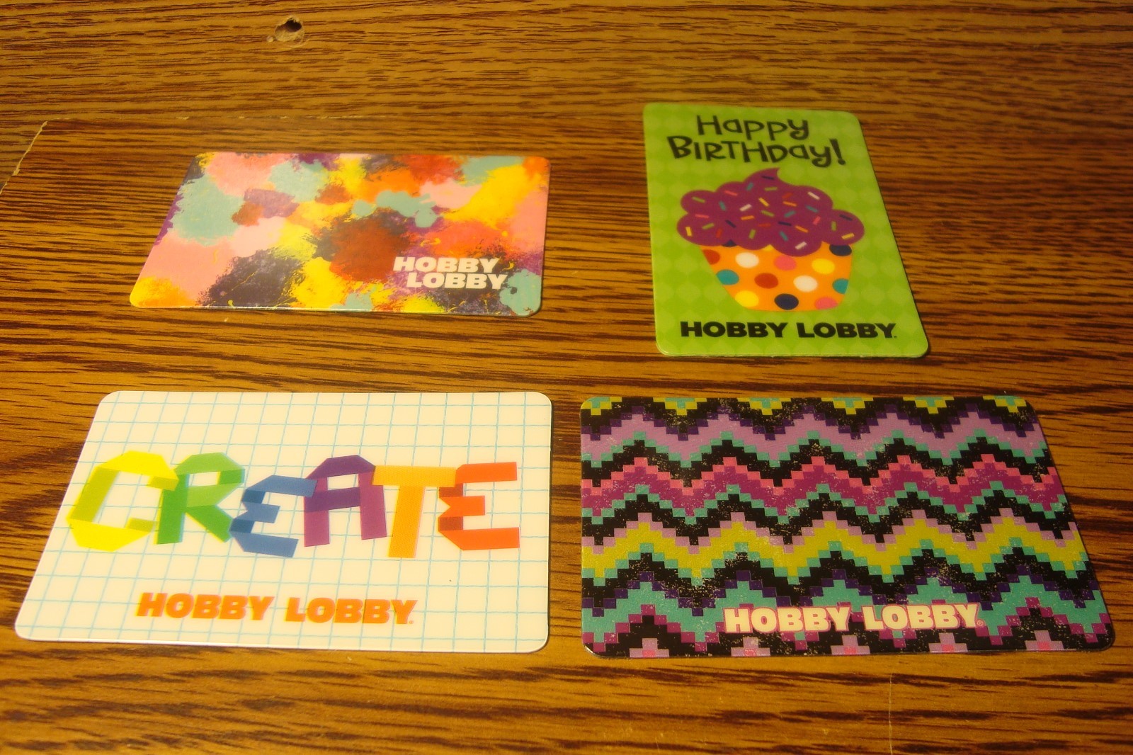 4 (four) HOBBY LOBBY GIFT CARDs NO VALUENever Used or Activated