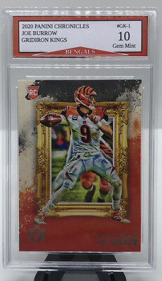 2020 Panini Chronicles JOE BURROW Gridiron Kings ROOKIE CARD #GK1 Gem Mint 10