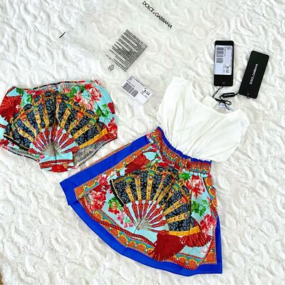 NWT Dolce & Gabbana Majolica Sicilian Folklore Fan Print Cotton Dress Set | eBay NWT Dolce & Gabbana Majolica Sicilian Folklore Fan Print Cotton Dress Set | eBay