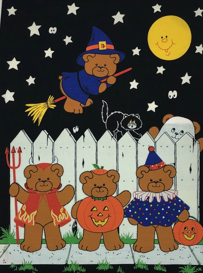 Trick Or Treat XL  Candy Bag Glow In The Dark Bears / Hot Air Balloon on Black - Image 4 of 4