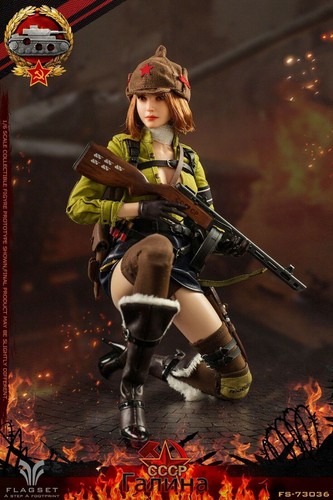1/6 FLAGSET FS-73036 WWII Soviet Tank Lieutenant Galina Soldier Action Figure - Picture 9 of 12