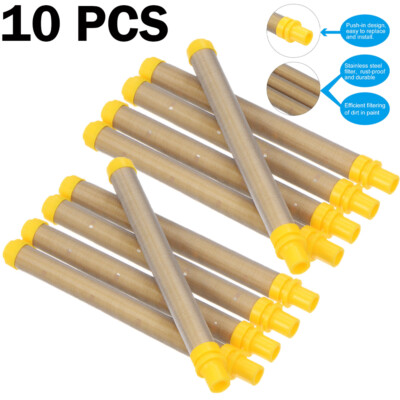 Airless Spray Gun Filter 10PCS 100 Mesh Yellow for Titan/Wagner/Spraytech Airles