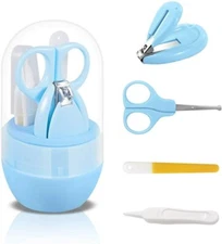 Baby Infant Nail Clipper Trimmer Scissor File Nasal Tweezer Grooming Kit Set