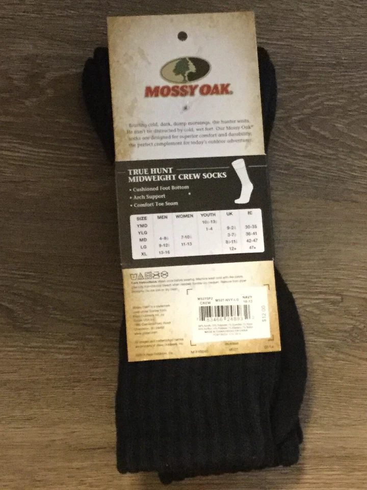 Mossy Oak мужской истинный охоты средний вес экипажа носок Lg 2 пары темно-синий - Изображение 2 из 3