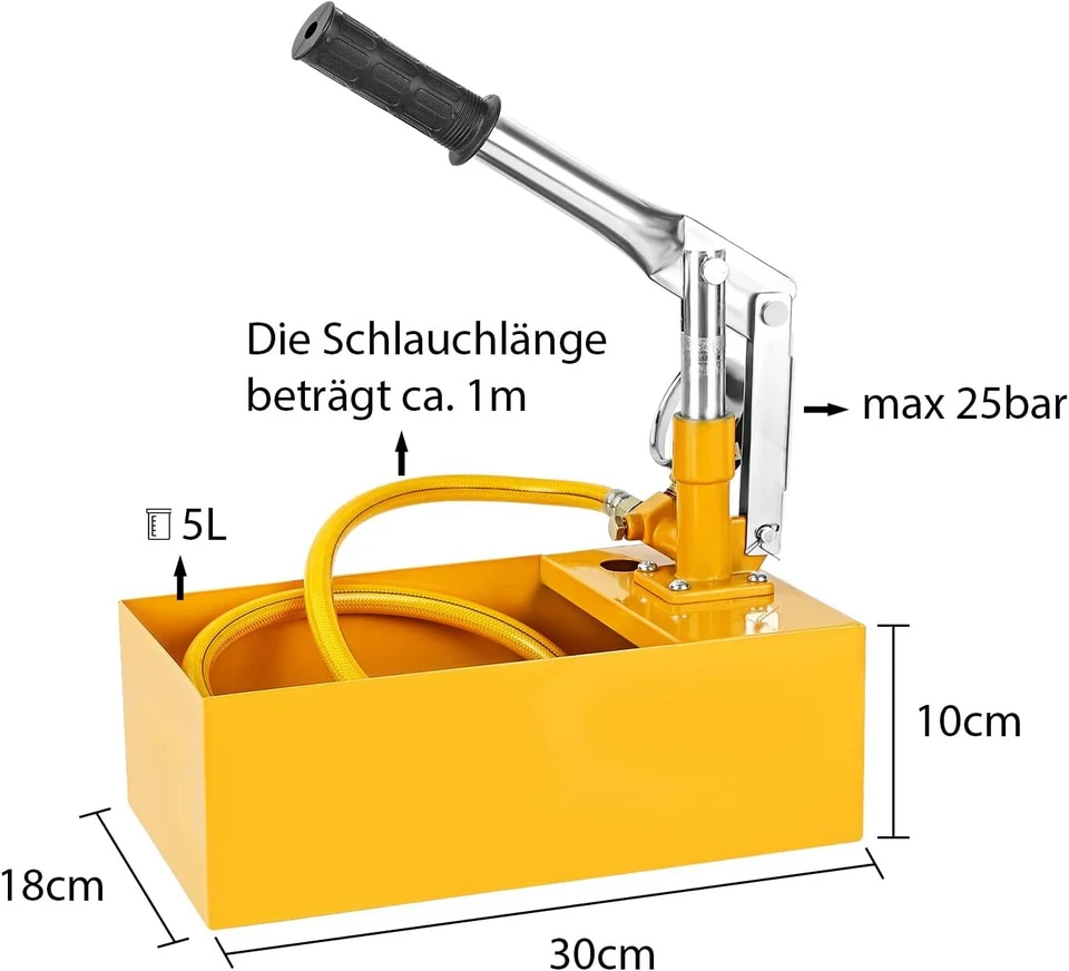 Befüllpumpe 25bar Handpumpe Prüfpumpe Testpumpe Heizung Wasserpumpe Abdrückpumpe - Bild 2 von 4