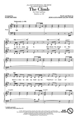 The Climb 2-Part Pop Choral Series Miley Cyrus