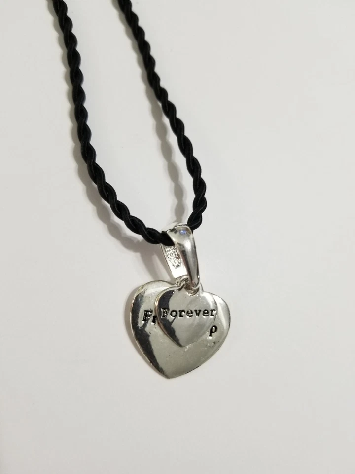 Three necklaces black cord 15" white heart 15" butterfly 14"  n212* - Image 3 of 4