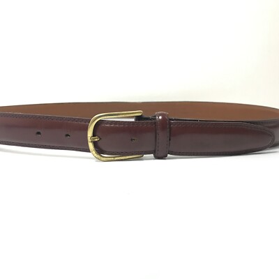 Roundtree Yorke Men's Brown Belt 40 Leather Dress Casual Brass