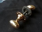 Pair of Reclaimed Antique Bronze Victorian Oval Door Knobs Handles (ER170)