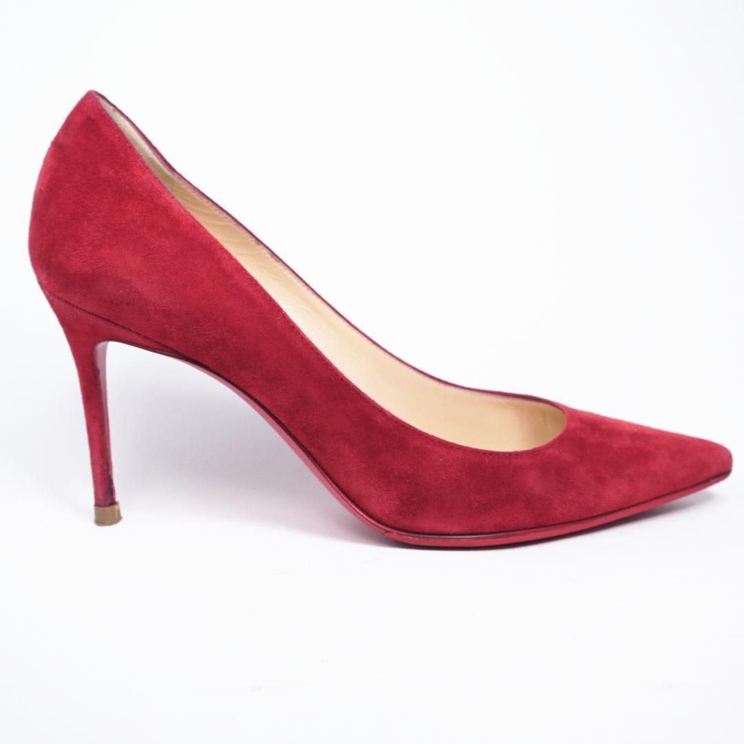 Christian Louboutin women's Pointed Toe Suede Pumps in Red Christian Louboutin women's Pointed Toe Suede Pumps in Red