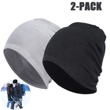 2PCS Men Women Winter Fleece Warm Hat Beanie Skull Ski Loose Baggy Slouchy Caps