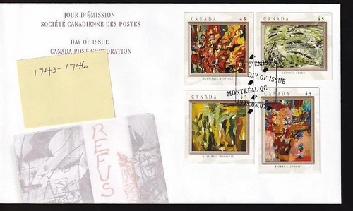 Canada FDC 1998 Art The Automatistes, sc#1743-1746 combo of 4
