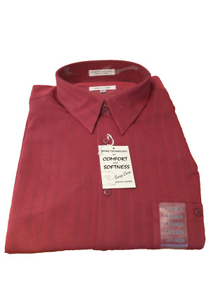 NWT Pierre Cardin Mens XL Crimson Colored Long Sleeve Button Up Shirt New