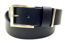 $85 Club Room Men'S Black Leather Strap Casual Silver-Buckle Dress Belt Size 36